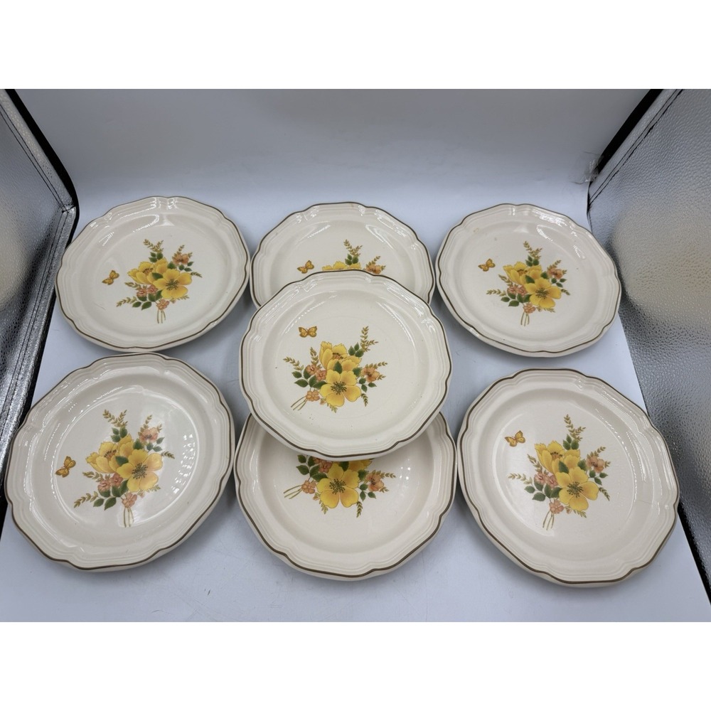 Sangostone Butterfly II 7.25"in Dessert / Salad / Bread Plates Set Of 7